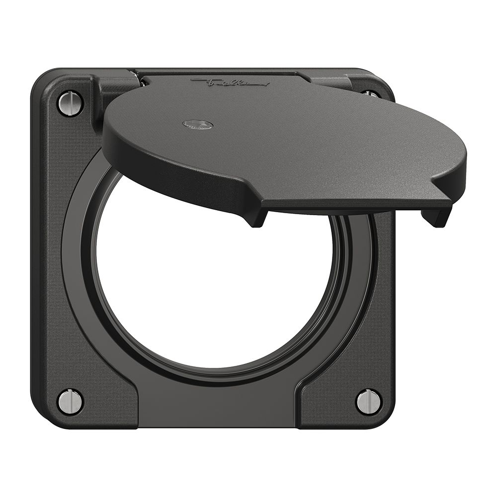 Deckel mit Klappdeckel NEVO Ø60mm für 3f-Steckdose bel. sz (Dicht.sz)