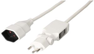 Verlängerungskabel MAX HAURI 3m Stecker Clip-Clap T12 180/130° weiss