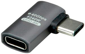USB-Adapter ROLINE USB4 Gen3x2 40Gbit/s ST/BU 240W 90° USB-C/USB-C