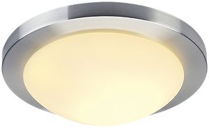Deckenleuchte SLV MELAN, E27 60W Glas satiniert rund IP20 Aluminium gebürstet