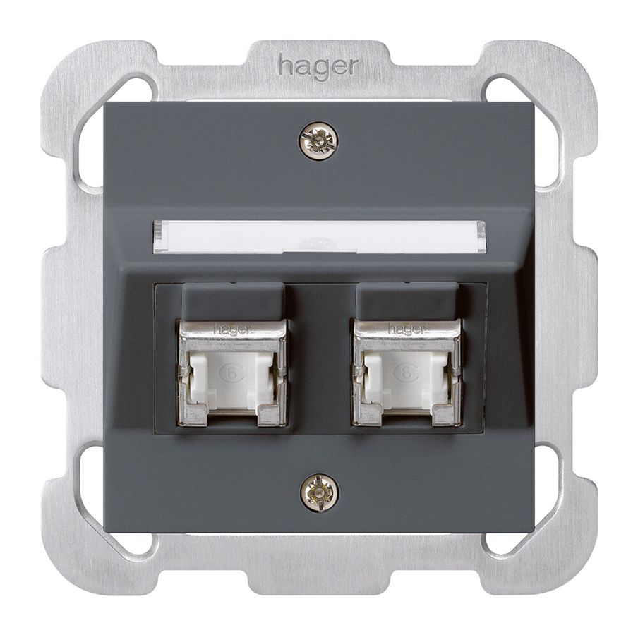 UP-Montage-Set kallysto B Kat.6 2RJ45/s anthrazit
