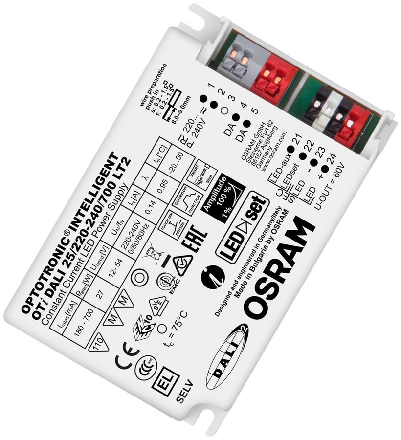 Convertitore LED Osram OTi LT2-2 700mA, 27W, IP20, DALI
