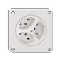 Steckdose NEVO, 3×T13, weiss