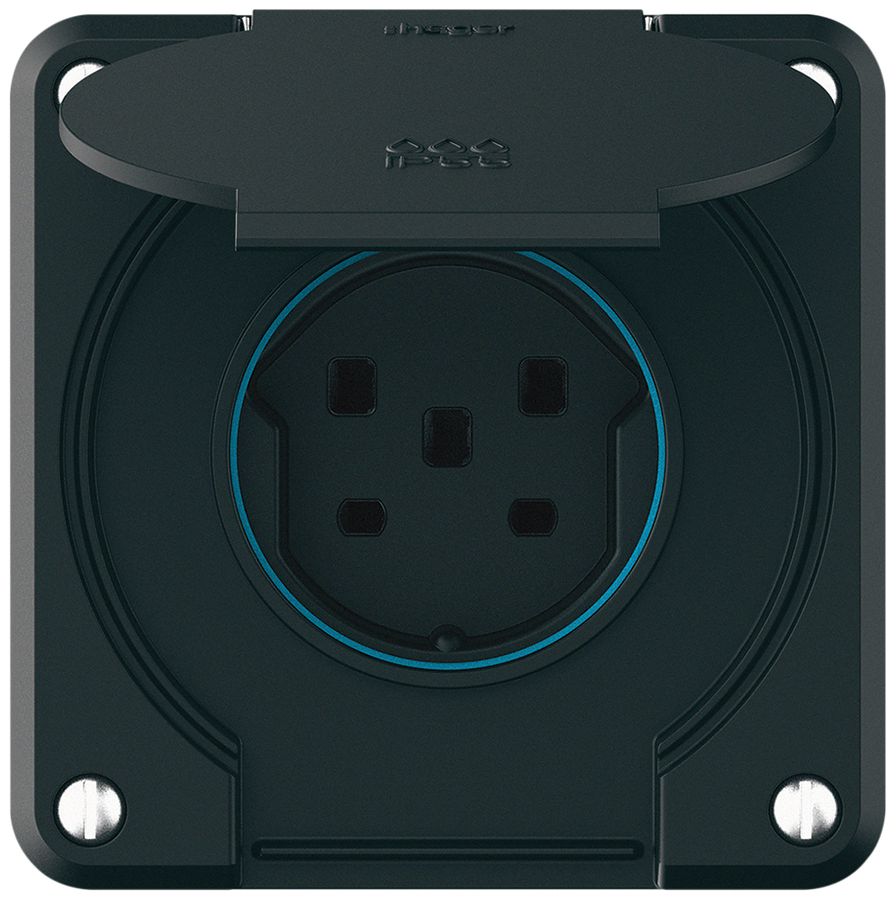 UP-Steckdose robusto 1×Typ 25 IP55 schwarz