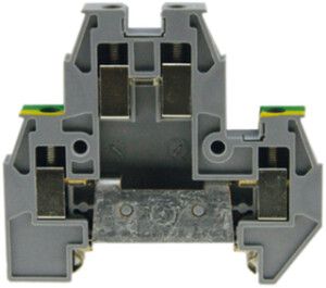 Morsetto di terra componibile Woertz 0.5…4mm² vite 2×2 DIN 35mm grigio