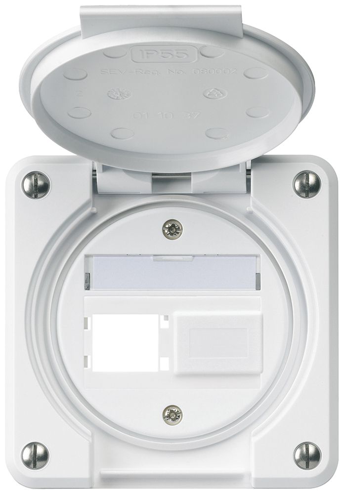 Kit di montaggio robusto IP55 uscita frontale per 2×R&M bianco