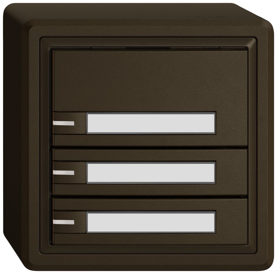 Poussoir KNX RGB AP EDIZIO.liv SNAPFIX® capteur temp.RGB-LED étiqu.3×com.1T br