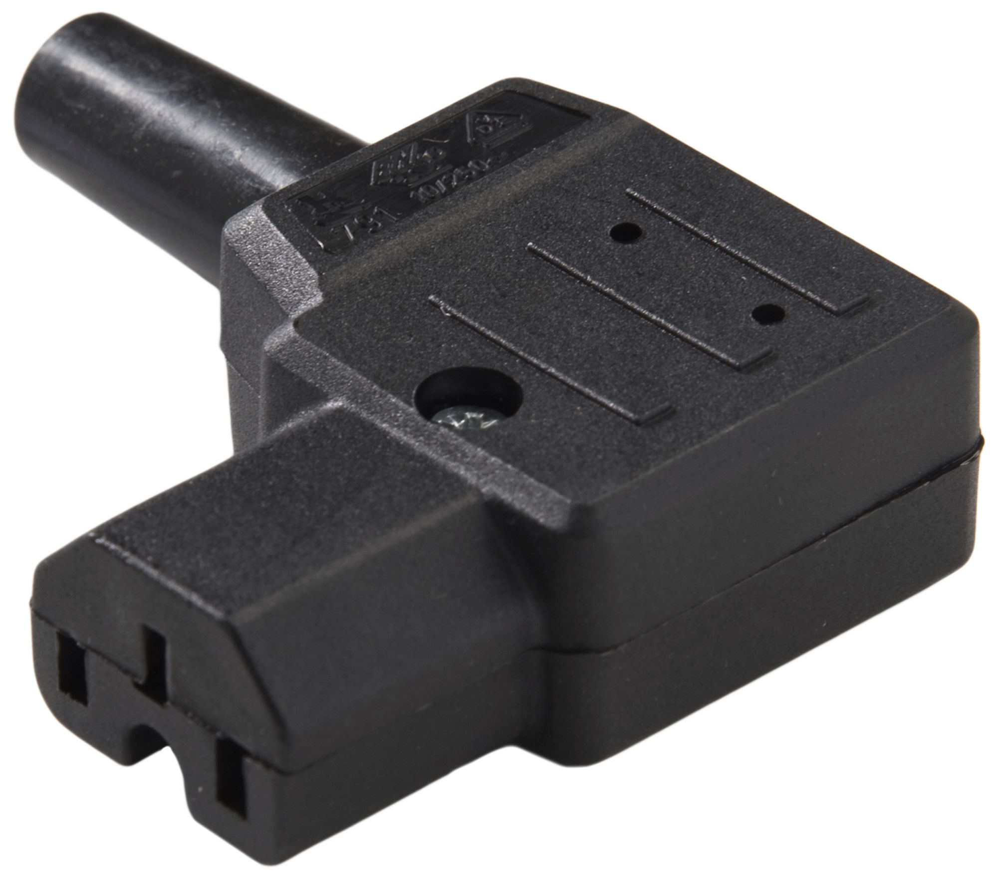 Prise d'appareils type C15 ELBRO 10A 230VAC coudé max.120°C noir IP20