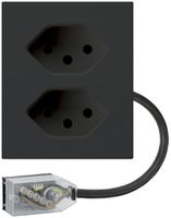 FLF-Steckdose Hager 2×Typ 13 mit Power-Dose L2 D schwarz