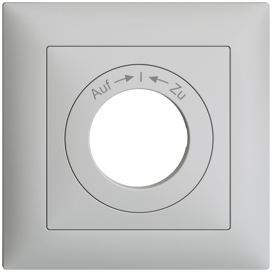 Frontset EDIZIOdue Auf->I<-Zu hellgrau 88×88mm für Schwenktaster