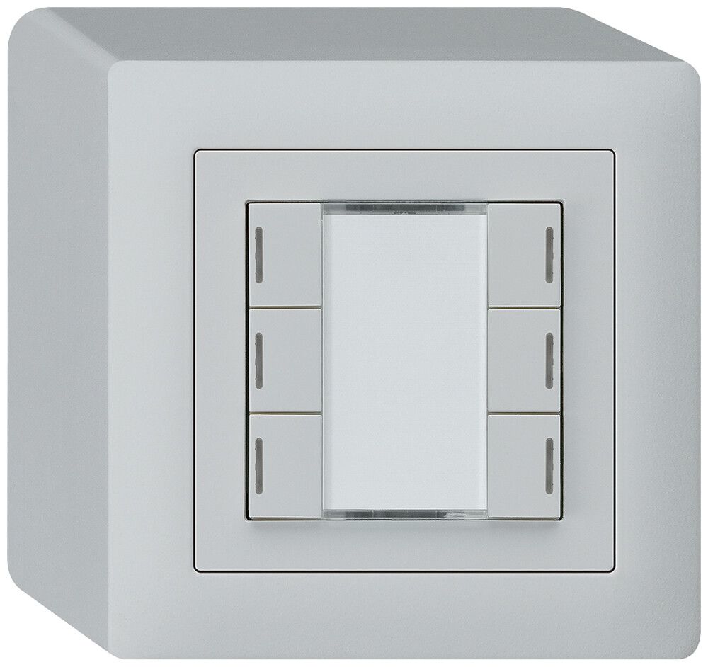 AP-Taster kallysto KNX 6×hellgrau RGB LED s/e-link