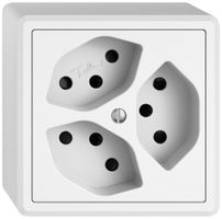 AP-Steckdose EDIZIO.liv SNAPFIX® 3×T13 mit Shutter ws