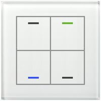 Poussoir KNX RGBW ENC MDT GTL-4T0W.02S 4t/4a temp verre blanc "neutre"