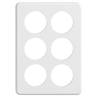 Abdeckplatte STANDARDdue 3×2 weiss 6×Ø50