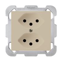 Presa INC kallysto 2×T13 beige con piastra di fissaggio
