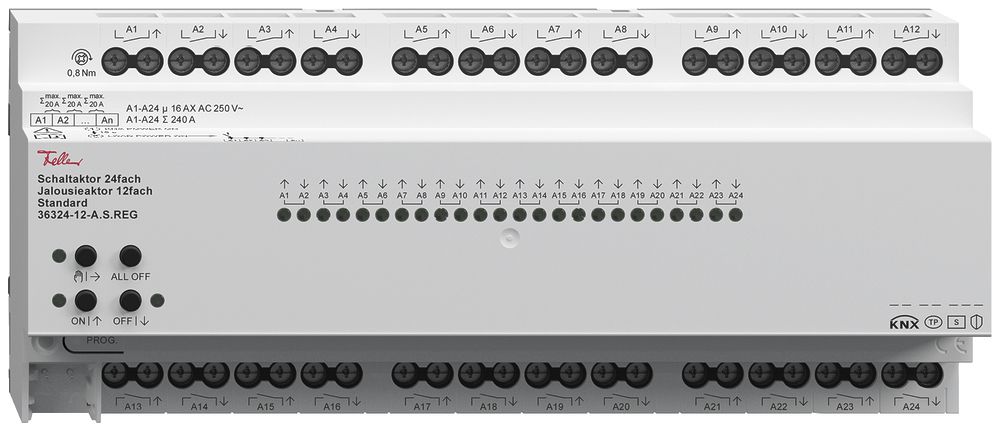 Actionneur de commutation 24×/jalousie 12× AMD Standard, 4mA, 250V, 16A, 12UM