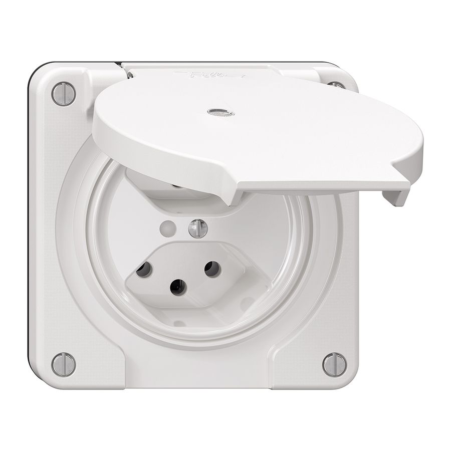 Prise NEVO N.CO, 2×T13, IP21, a.LED, blanc