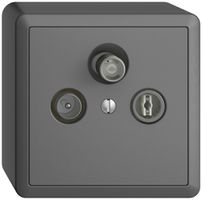 Prise d'antenne AP SAT DB52 EDIZIOdue gris foncé, avec IEC/F