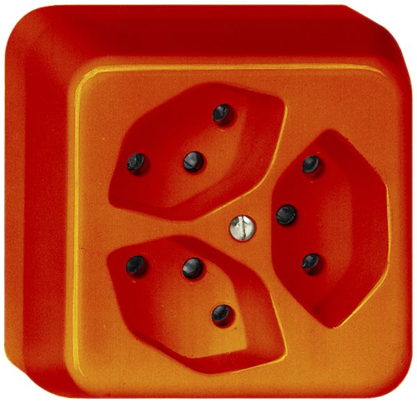 AP-Steckdose FH 3×T13/3S orange