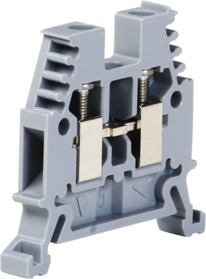 Durchgangs-Reihenklemme Woertz 0.5…4mm² 32A 1000V Schraubanschluss 2×1 TH35 grau