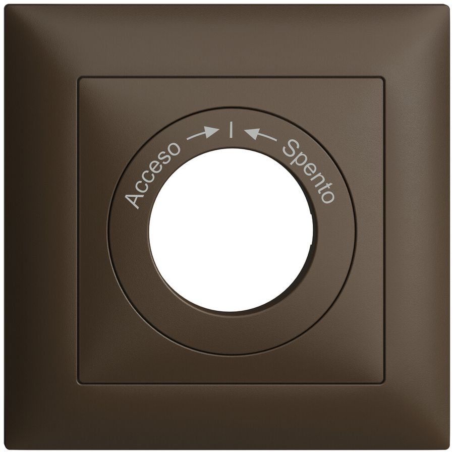 Kit frontal EDIZIOdue Acceso->I<-Spento coffee 88×88mm pour contact pivotant