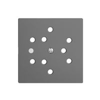 Frontset EDIZIOdue dunkelgrau 60×60mm 3×T12 mit Linse