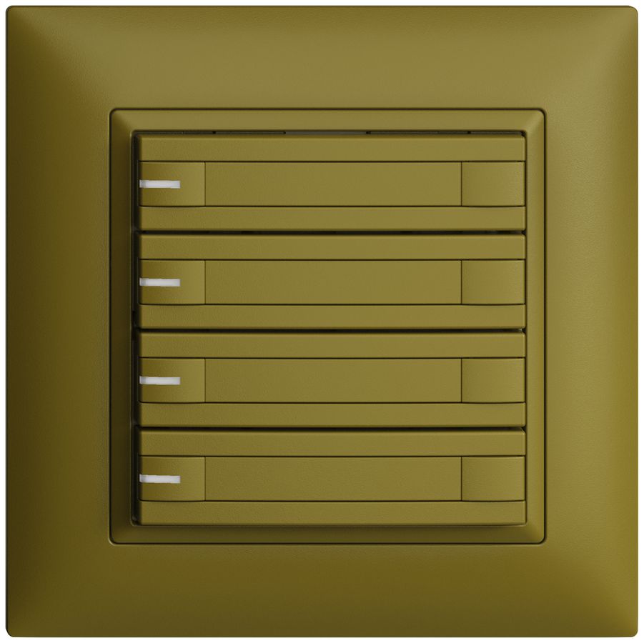 Poussoir ENC KNX 4× EDIZIOdue olive RGB avec LED avec insert papier