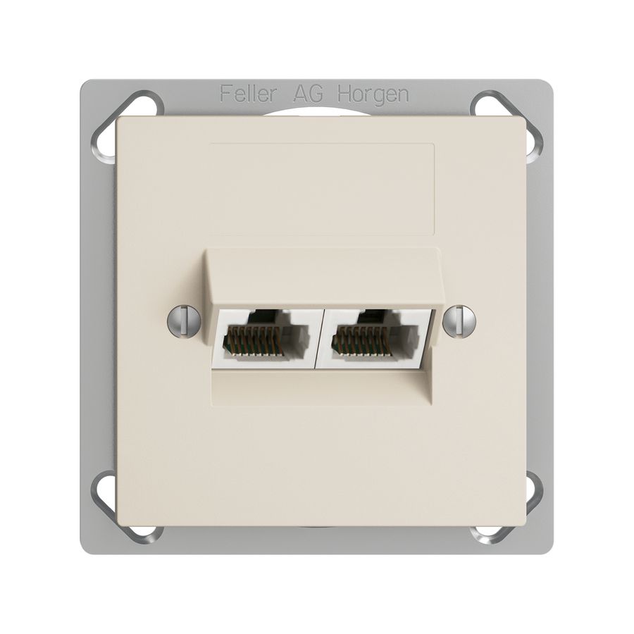 EB-Dose 2×RJ45/u 4P getr. EDIZIOdue crema, ITplus