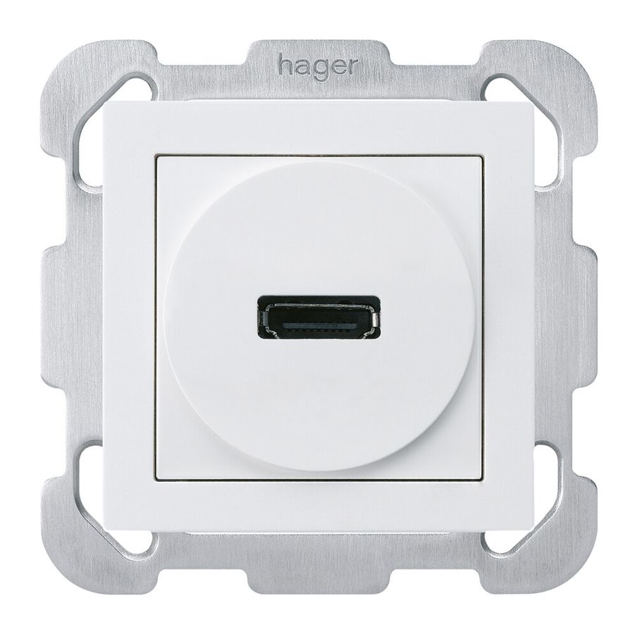 Prise de raccordement ENC kallysto B HDMI avec raccordement à vis blanc