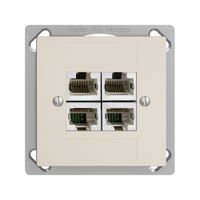 Presa INS 4×RJ45/s 4P sep.EDIZIOdue crema ITplus