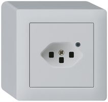 Prise AP Hager kallysto 1×T23 illuminé Q gris clair