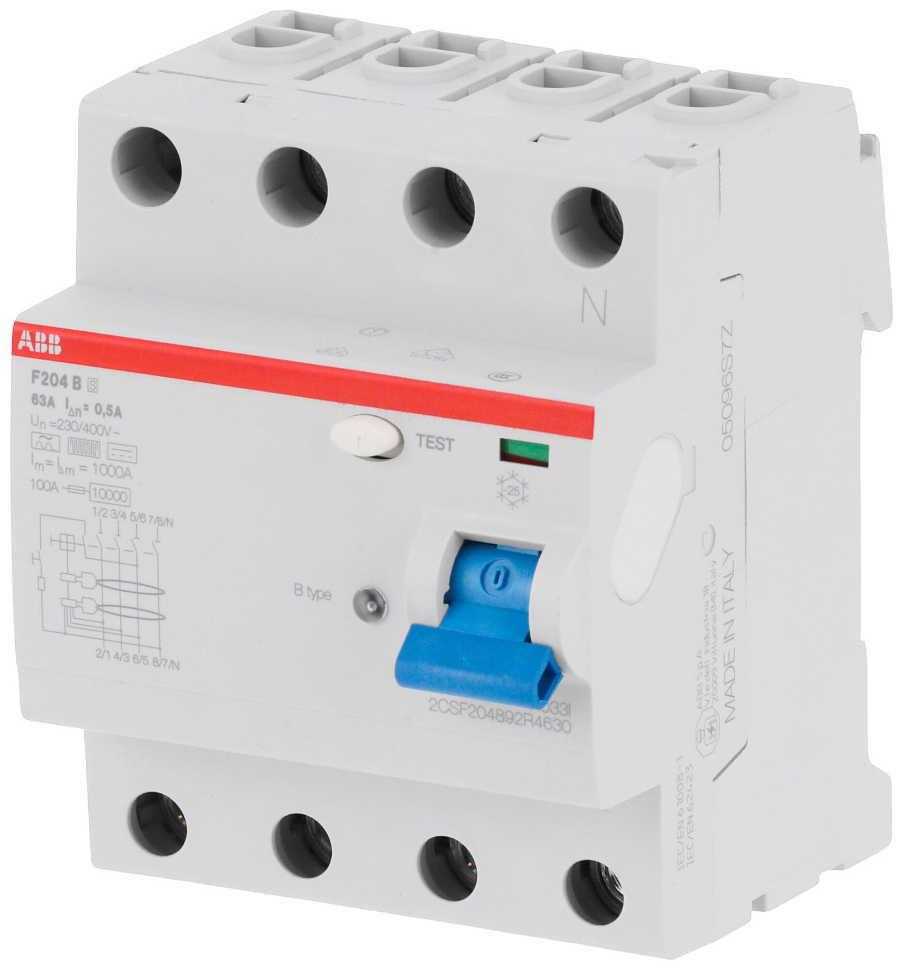 Fehlerstromschutzschalter ABB proM compact 4P 63A 500mA Typ B selektiv