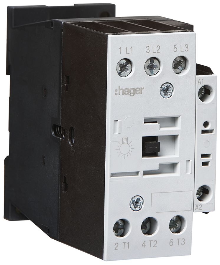 Lampenlastschütz Hager 3P 14A bei AC-5b Spulenspannung 24VAC