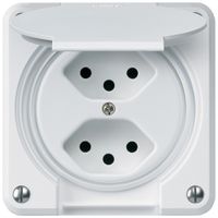 Presa INC robusto 2×tipo 13 bianco per combinazione