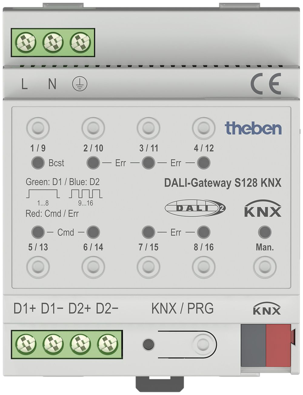 Gateway DALI AMD Theben S128 KNX, 2-canale per 64 partecipante, 4UM