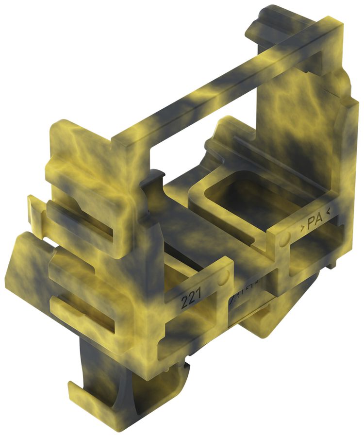 Befestigungsadapter WAGO 221 ohne Zugentlastung 10L×4mm² TH15 grau/gelb