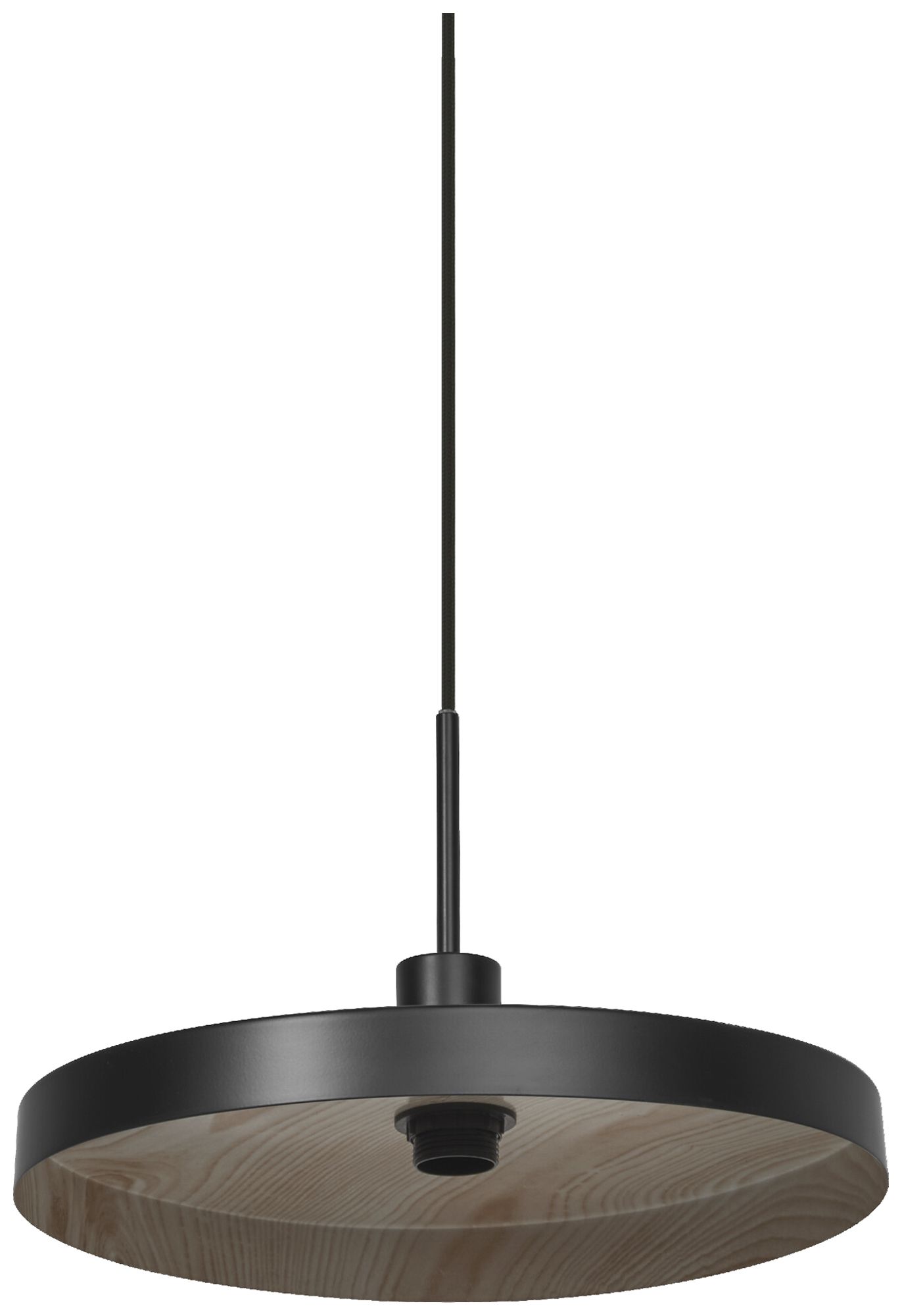 Lampada sospesa LEDVANCE Decor Plate E27 1×15W Ø400mm nero/legno