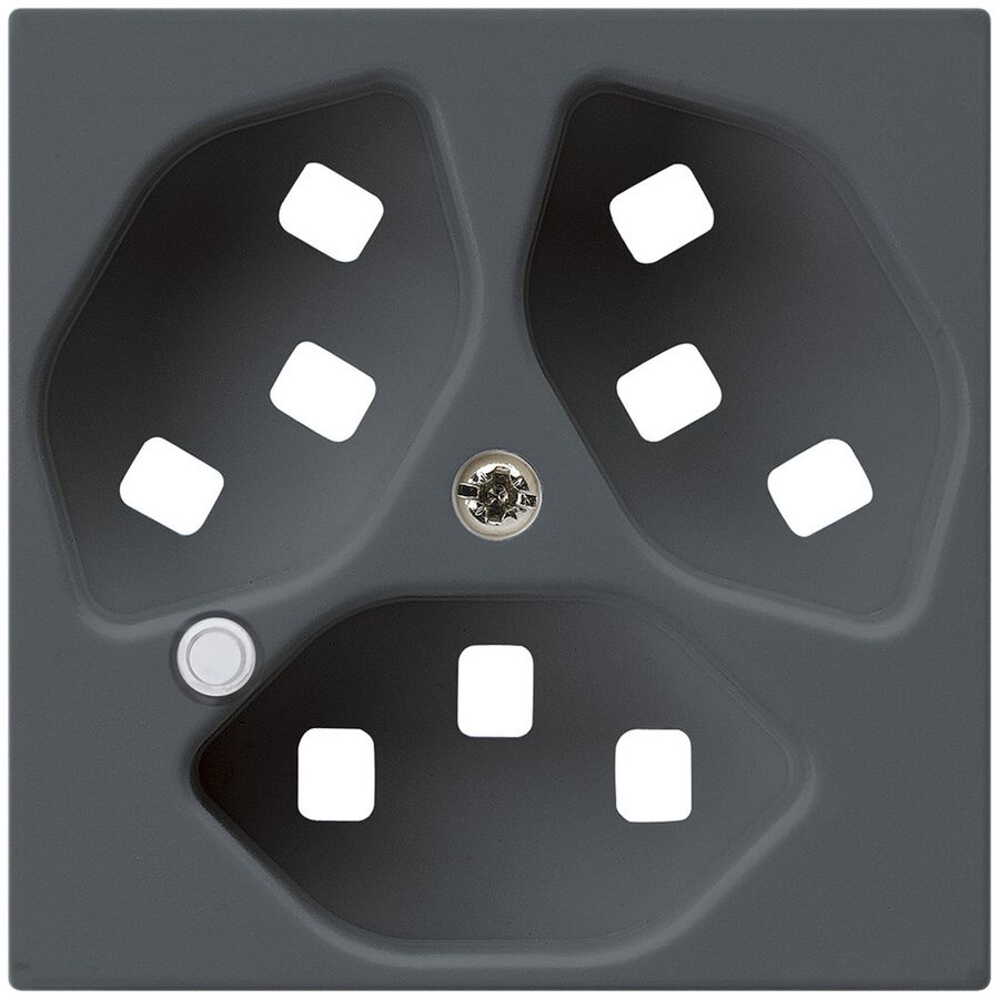 Piastra frontale per presa Hager kallysto 3×T23 illuminato H antracite