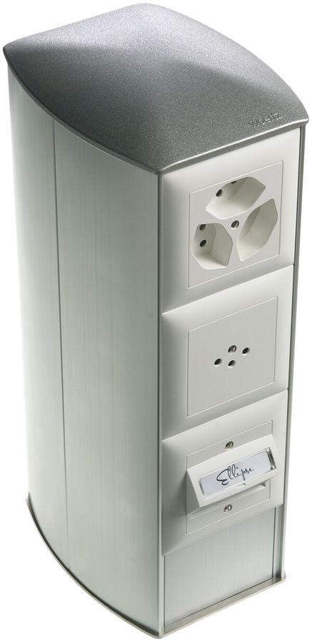 Anschlussaufsatz Ellipse H=325 elox. mit 3 NIS-Dosen IP20