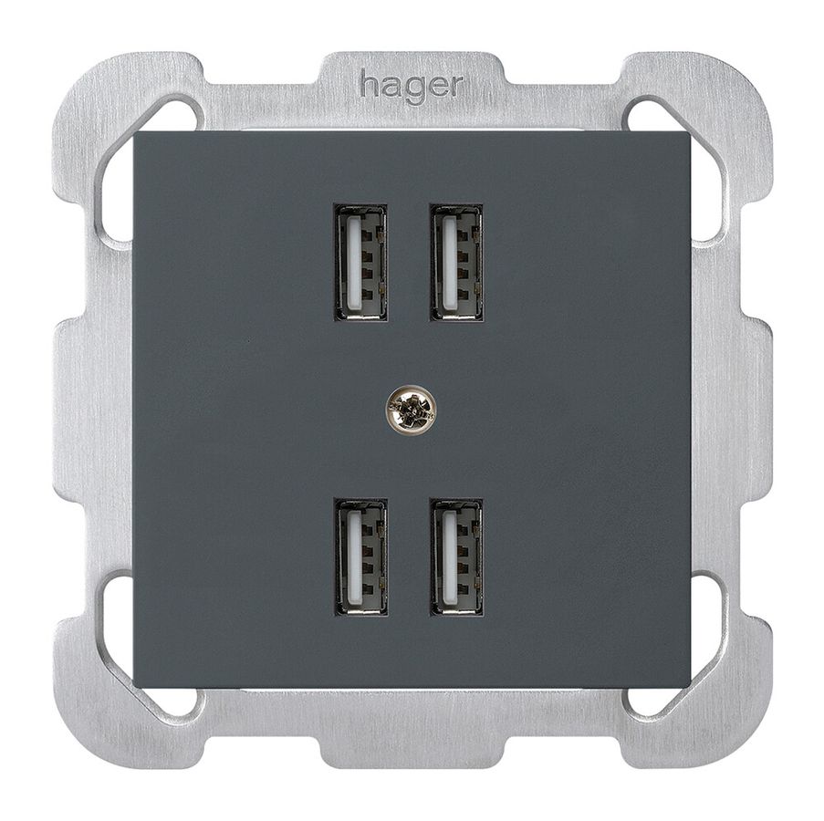 Presa INC 4×USB kallysto B 2400mA antracite
