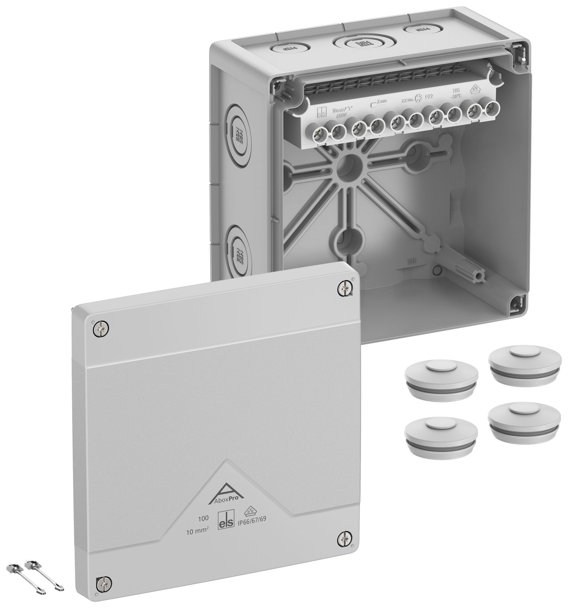 Boîte de dérivation AP Spelsberg Abox Pro 100-10² 152×152×85mm IP69 gr