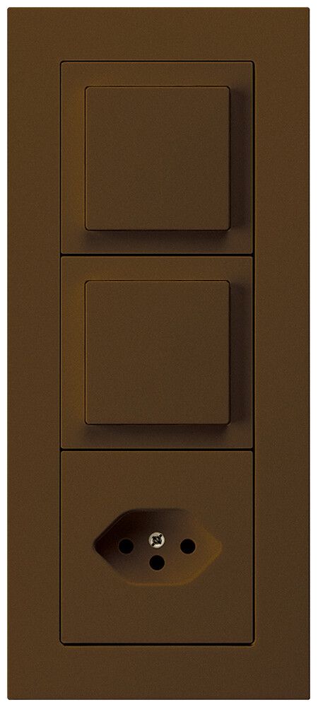 UP-Kombination kallysto.pro Gr.I-I-I vertikal 2×Schalter S3+Typ 13 braun