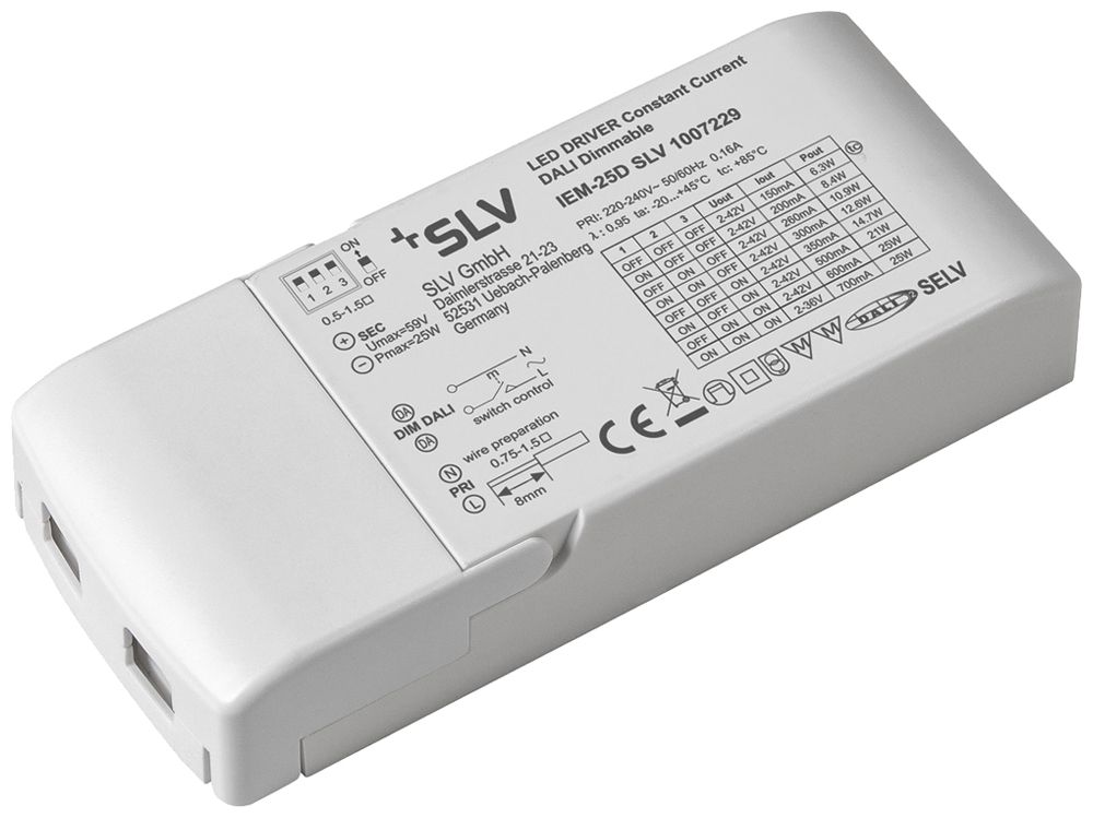 Alimentazione LED SLV 25W 2…42V 150…700mA DALI REG