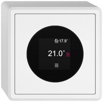 AP-Raumthermostat EDIZIO.liv SNAPFIX® 230VAC 4…30°C 74×74mm weiss