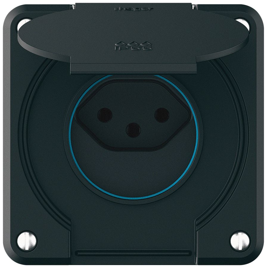 UP-Steckdose robusto 1×Typ 13 IP55 schwarz