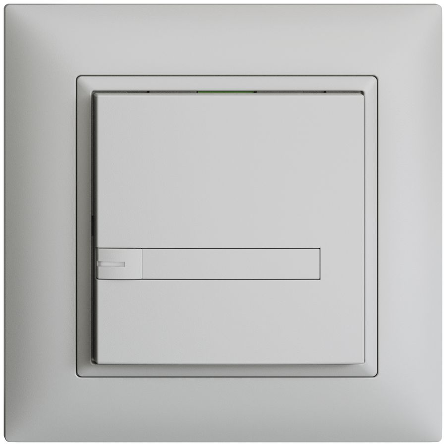 Poussoir ENC KNX 1× EDIZIOdue gris clair RGB avec LED avec insert papier