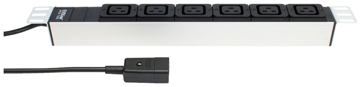 Presa multipla A. Steffen 19" 1UH 6×C19 3m argento/nero