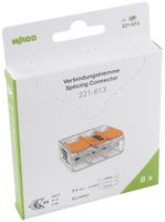 Borne de connexion WAGO 221 3×0.5…6mm² levier 41A 450V orange transparent