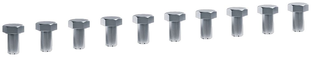 Vis tehalit M8×12mm DIN 933, en acier zingué, 10 pièces