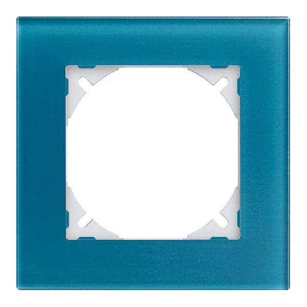 Abdeckrahmen EDIZIOdue prestige 1×1 glas indigo
